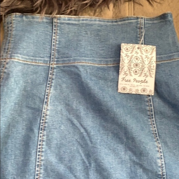 Free People Denim Mini Skirt, new with tags - Picture 5 of 11